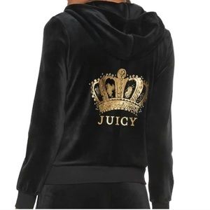 BLACK JUICY COUTURE ZIP UP HOODIE